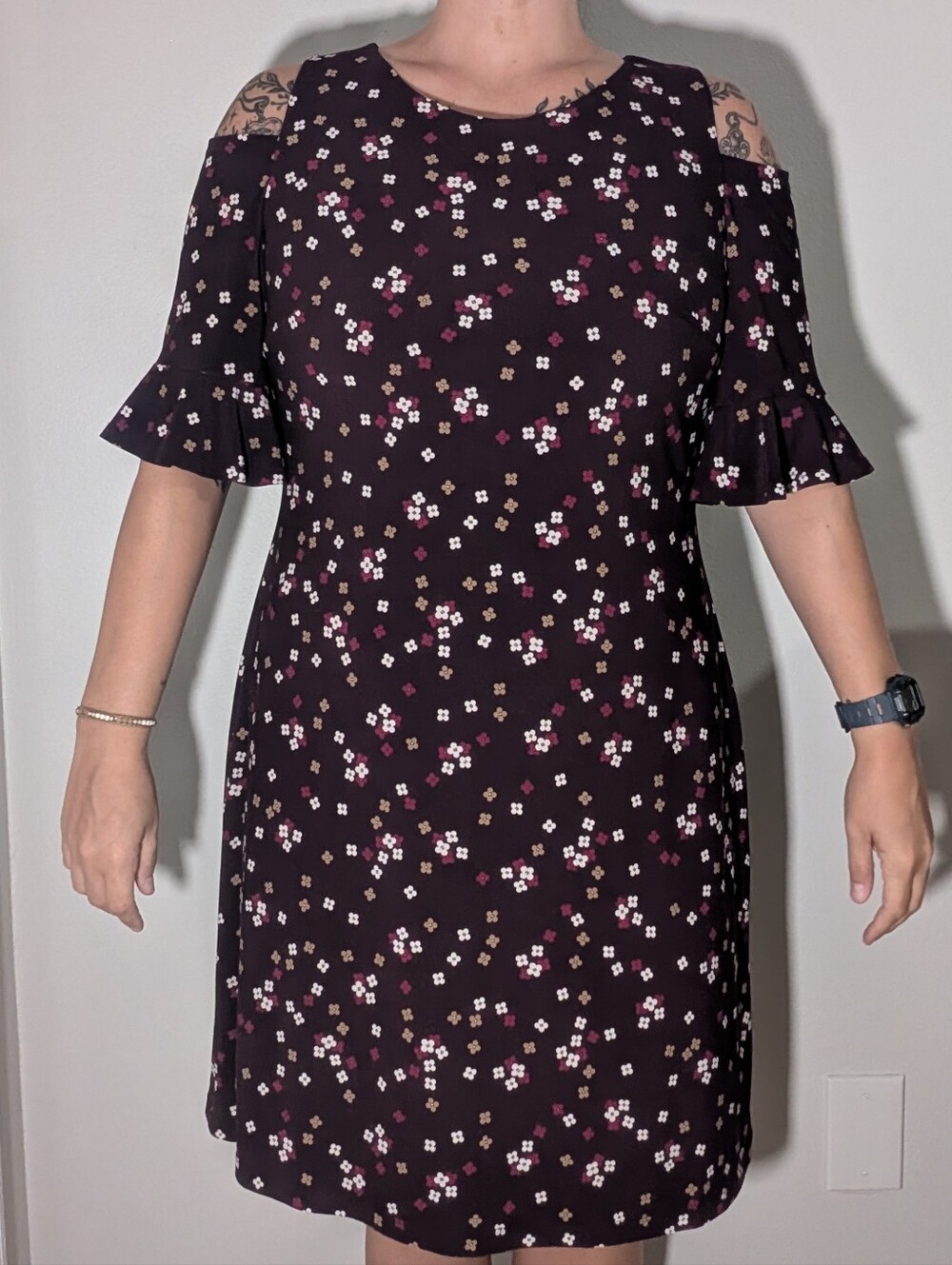 Tommy Hilfiger Floral Cold Shoulder Dress Size 12
